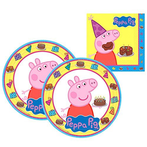 Peppa Pig Party Supplies Pack for 16 Guests Includes: 16 Lunch Plates and 16 Lunch Napkins Peppa Pig Party Supplies Pack for 16 Guests Includes: 16 Lunch Plates and 16 Lunch Napkins