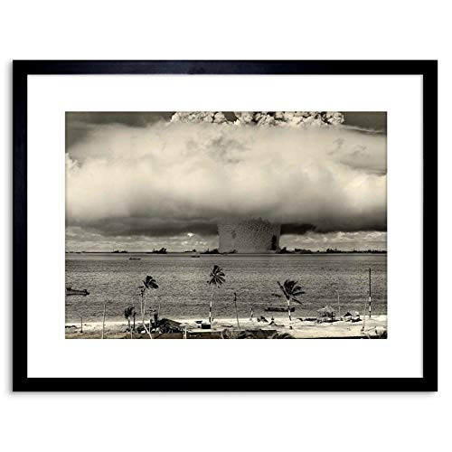 Wee Blue Coo The Art Stop Vintage Photo Atomic Bomb Mushroom Cloud Bikini Framed Print F97X7646