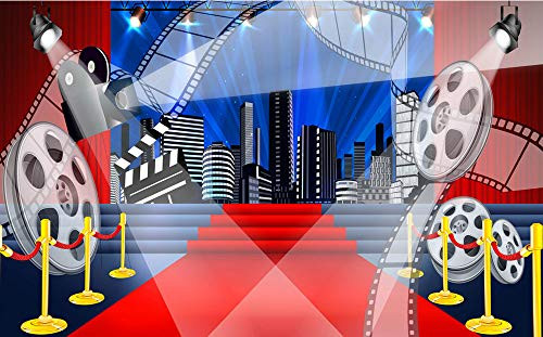 MengGeGe 8x5ft Hollywood Movie Theme Photography Backdrops Dress-up Movie Night Red Carpet Themed Party Photo Background MengGeGe 8x5ft Hollywood Movie Theme Photography Backdrops Dress-up Movie Night Red Carpet Themed Party Photo Background