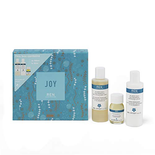 REN Clean Skincare Atlantic Kelp  Magnesium Body Gift Set 3Piece Kit Includes AntiFatigue Body Wash Bath Oil  Lotion