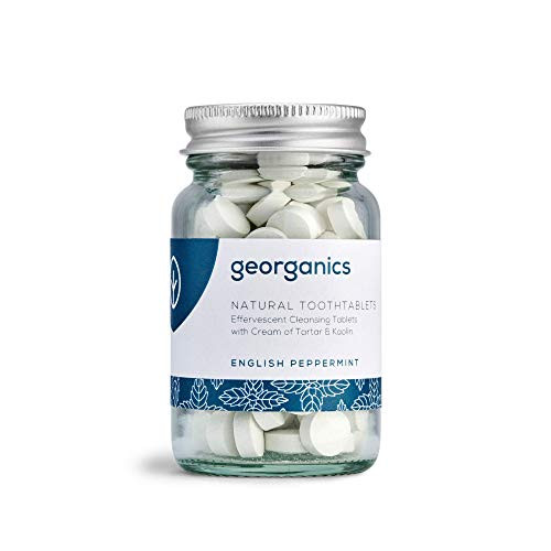 Georganics Natural Vegan Effervescent Cleansing Toothpaste Tablets Fluoride SLS Free English Peppermint 120 Tablets Georganics Natural Vegan Effervescent Cleansing Toothpaste Tablets Fluoride SLS Free English Peppermint 120 Tablets