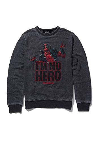 Recovered Marvel Deadpool No Hero Charcoal Sweatshirt Size M