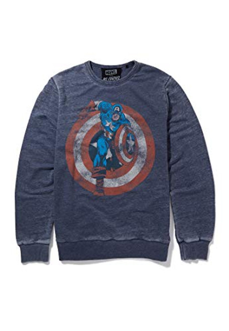 Recovered Marvel Captain America Shield Blue Sweatshirt Size XXL