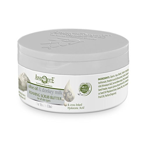 The Youth Elixir  Aphodite Olive Oil  Donkey Milk Foaming Scrub Butter 150 ml