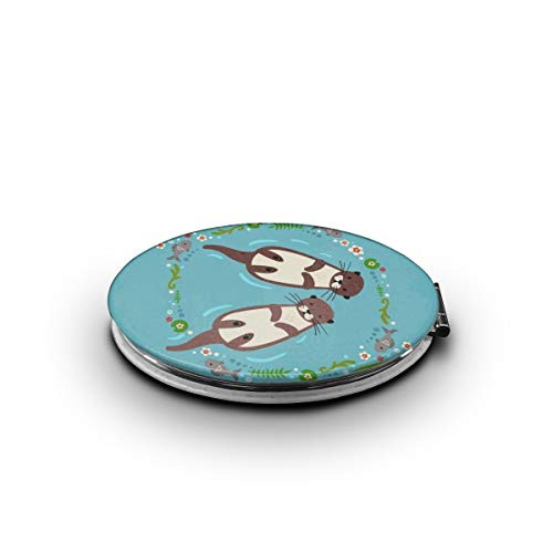 Compact Mirror Otter Pocketsize Travel Double Sided Makeup Mirror 1x2x Magnification Portable Folding Cosmetic Mirrors