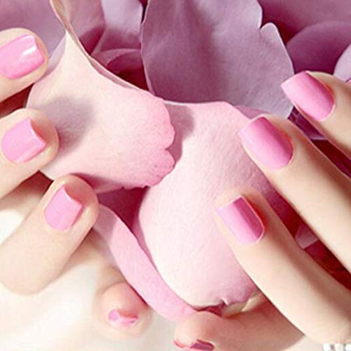 Chicque Short Press on Nails Square Glossy Fake Nails Ballerina Acrylic False Nails for Women and Girls 24PCS Pink
