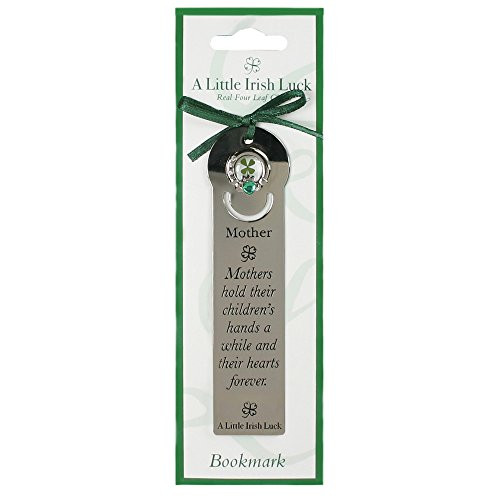 A Little Irish Luck Four Leaf Clover and Claddagh with Mother Quote on Metal Bookmark A Little Irish Luck Four Leaf Clover and Claddagh with Mother Quote on Metal Bookmark