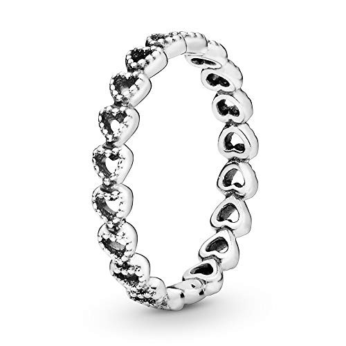Pandora Jewelry Band of Hearts Sterling Silver Ring Size 6