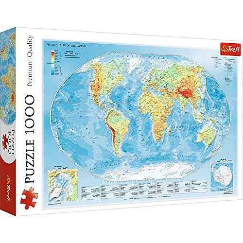 Trefl 1000 Piece Jigsaw Puzzle Physical Map of The World