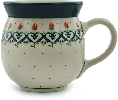 Polish Pottery Bubble Mug 16 oz Lovely Rose
