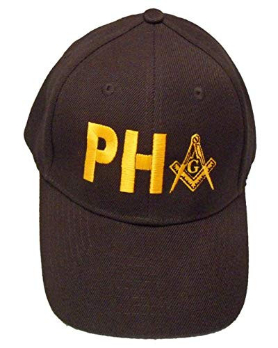 Prince Hall Freemasons Masonic Square and Compass Embroidered Black Adjustable Baseball Cap