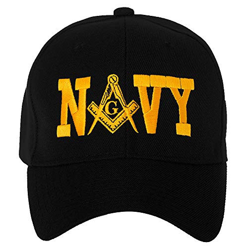 United States Navy Masonic Square Compass Embroidered Black Baseball Cap United States Navy Masonic Square Compass Embroidered Black Baseball Cap
