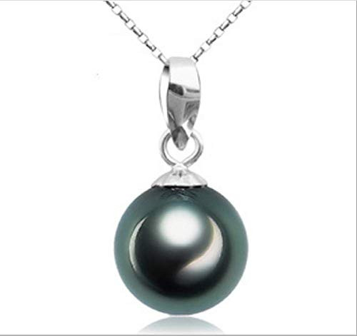 Weishu 925 Sterling Silver Tahitian Culture Freshwater Cultured Pearl Pendant Necklace Black Pearl Pendant Necklace 910 mm Round Sterling Silver Jewelry Female Models 18 Chain Weishu 925 Sterling Silver Tahitian Culture Freshwater Cultured Pearl Pendant Necklace Black Pearl Pendant Necklace 910 mm Round Sterling Silver Jewelry Female Models 18 Chain