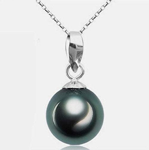 Lzz 925 Sterling Silver Tahitian Nanhai Freshwater Cultured Pearl Pendant Necklace Black Pearl Pendant Necklace 910 mm Round Pearl Pendant Ladies Necklace Lzz 925 Sterling Silver Tahitian Nanhai Freshwater Cultured Pearl Pendant Necklace Black Pearl Pendant Necklace 910 mm Round Pearl Pendant Ladies Necklace