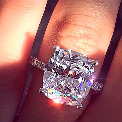 Longfu Fashion Jewelry 925 Sterling Silver Solitaire Engagement Ring Womens Ring 18k Platinum Plated Sterling Silver Square Cubic Zirconia Engagement Ring 10 Longfu Fashion Jewelry 925 Sterling Silver Solitaire Engagement Ring Womens Ring 18k Platinum Plated Sterling Silver Square Cubic Zirconia Engagement Ring 10