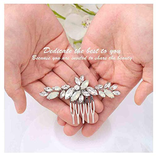 Olbye Wedding Hair Comb Headpieces for Bride Hair Comb Crystal Bridal Hair Accessories Silver Olbye Wedding Hair Comb Headpieces for Bride Hair Comb Crystal Bridal Hair Accessories Silver