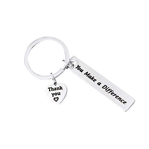 Meiligo Appreciation Gift You Make A Difference Keychain Thank You Gift for Nurse Teacher Coach Employee Social Worker Volunteer You Make A Difference