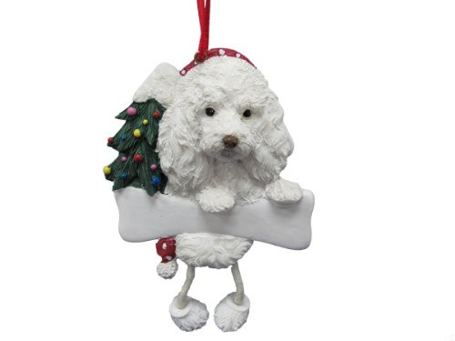 Poodle Ornament with Unique "Dangling Legs" Hand Painted and Easily Personalized Christmas Ornament