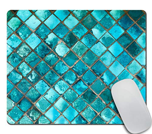 Amcove Square Glass Mosaic Pattern Mousepad NonSlip Rubber Gaming Mouse Pad Rectangle Mouse Pads for Computers Laptop 95 X 79 Inch 240mmX200mmX3mm