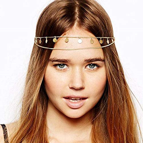 CanB Bohemian Tassel Sequins Head Chain Pendant Bridal Wedding Hair Accessories Headpieces Jewelry for Women CanB Bohemian Tassel Sequins Head Chain Pendant Bridal Wedding Hair Accessories Headpieces Jewelry for Women