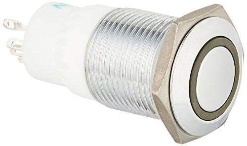 Uxcell 24V 3A Lamp SPDT 1NO 1NC Latching Flat Head Push Button Switch