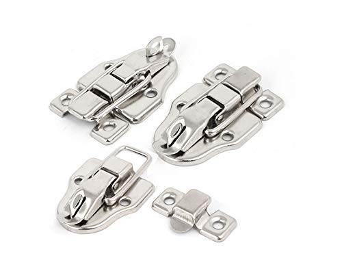XYY Wood Box Toolbox Cabinet Metal Spring Loaded Latches Catch Toggle Hasp Pack of 6 Silver