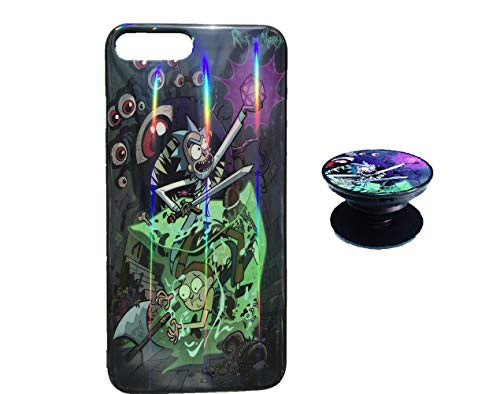TalentShowfy Rick and Morty Case for iPhone XXS Protective Case Aurora Color Soft TPU Compatible iPhone Cover with Phone Holder Bracket