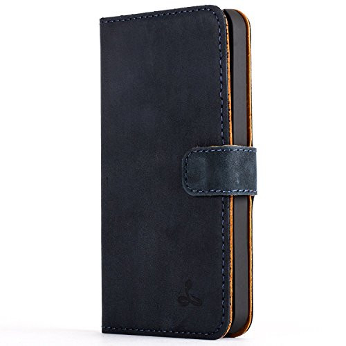 Snakehive iPhone 5 5s SE Case Vintage Collection Apple iPhone 5 5S SE Wallet Case in Nubuck Leather with Credit CardNote Slots Navy Snakehive iPhone 5 5s SE Case Vintage Collection Apple iPhone 5 5S SE Wallet Case in Nubuck Leather with Credit CardNote Slots Navy