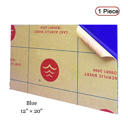 XLNT Cast Plexiglass Sheet Opaque Dark Blue 1 Piece 12 x 20 Inch 0118 Thick Acrylic Sheet for Signs DIY Projects