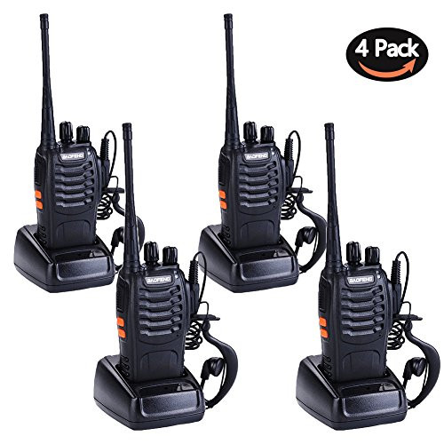 Walkie Talkies for Adults Rechargeable Wireless Walkie Talkies Long Range Two Way Radios with Earpiece Charger includedPack of 4