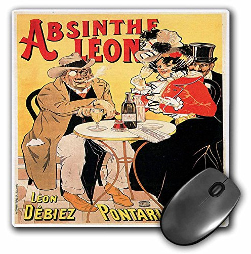 3dRose 8 x 8 x 0.25 Inches Mouse Pad, Vintage Absinthe Leon French Wine Advertising Poster (mp_149285_1) 3dRose 8 x 8 x 0.25 Inches Mouse Pad, Vintage Absinthe Leon French Wine Advertising Poster (mp_149285_1)