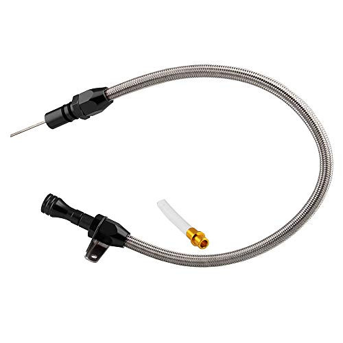 Anngo Flexible Dipstick TH350 Stainless 350 Transmission Tranny SBC BBC Trans for Chevy for GM Black