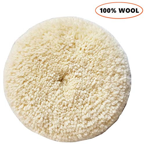 Sisha Wool Polishing Pad 6 Buffing Pad with Hook and Loop Back for Compound Cutting  Polishing 100 Natural Wool Thick and Aggressive