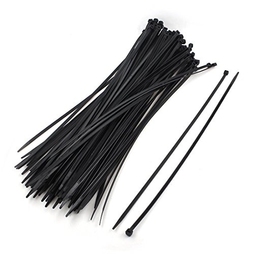 Uxcell Nylon Self-Locking Cable Zip Wire Tie, 5.2mm x 400mm, 100 Pcs, Black