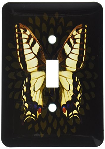 3dRose lsp_212033_1 Butterfly black and yellow Single Toggle Switch Multicolor