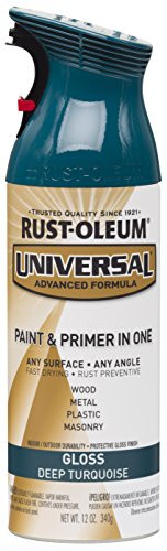 Rust-Oleum 284960 Universal All Surface Spray Paint, 12 oz, Gloss Deep Turquoise