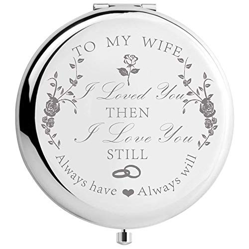 Aujelly Makeup Mirror Romantic Wife Gift from Husband Travel Mirror Engraved Gift Idea for Birthday Valentine Anniversaryto My Wife Aujelly Makeup Mirror Romantic Wife Gift from Husband Travel Mirror Engraved Gift Idea for Birthday Valentine Anniversaryto My Wife
