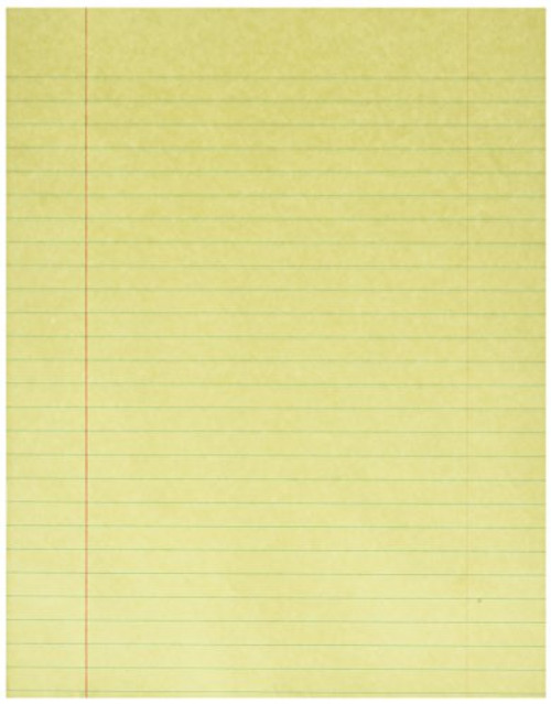 School Smart Composition Paper, Red Margin, 8-1/2 x 11 Inches, Yellow, 500 Sheets