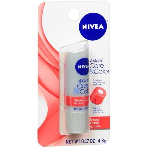 Nivea Lip Care A Kiss of Care  Color 017 oz 48 g Sheer Coral