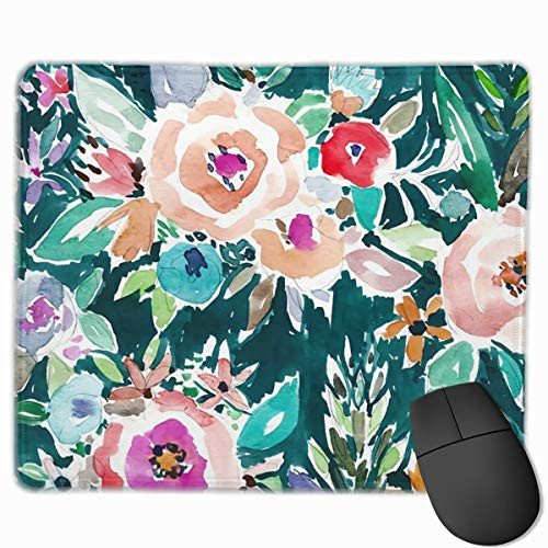 Mouse Pad Water Color Floral Customized Premium Rectangle Mousepad NonSlip Rubber Gaming Mouse Pads for Laptop Computer  PC