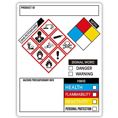 GHS Labels SDS OSHA Labels for Chemical Safety Data 3 x 4 Inch Roll of 260 MSDS Stickers with GHS