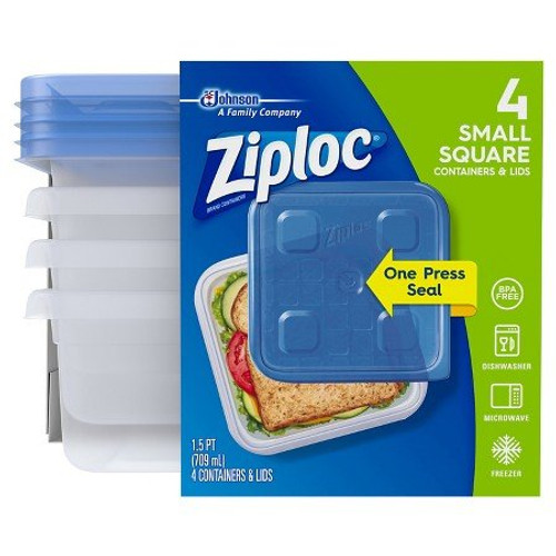 Ziploc Small Square Containers 4ct