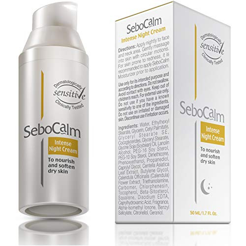 SeboCalm Nighttime Anti Aging Night Cream  Intense Moisturizing Hypoallergenic Sensitive Skin Firming Night Time Face Moisturizer for Facial Dry Skin