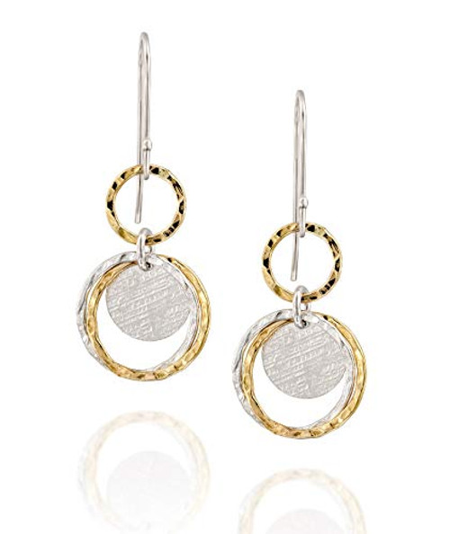 Stera Jewelry Delightful Two Tone 925 Sterling Silver 14k Gold Filled Multi Circle Dangle Earrings Stera Jewelry Delightful Two Tone 925 Sterling Silver 14k Gold Filled Multi Circle Dangle Earrings