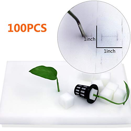 100Pcs Hydroponic Sponge Hydroponic Seeds Planting Gardening Tool Sponges Moisturized Soilless Vegetables Cultivation Gardening Tools for Greenhouse Small Bud Growth or Grow Seedlings 1