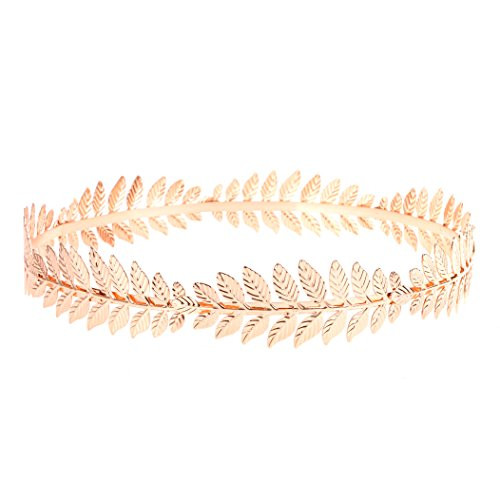 RIVERTREE Roman Emperor Crown Laurel Wreath Gold Leaf Headband Costume Party Accessory Caesar Circlet