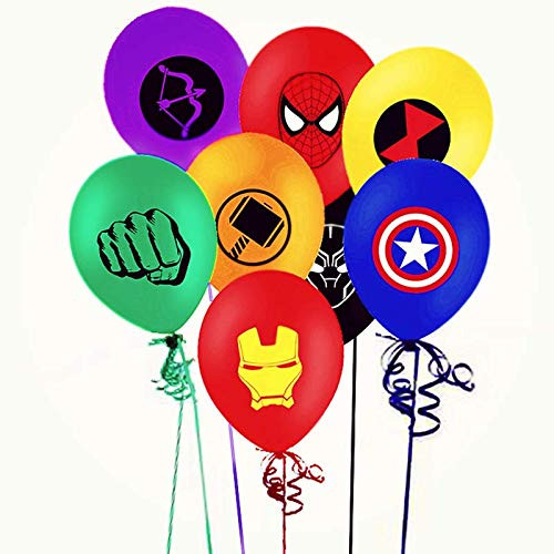 Merchant Medley 24 Count Avengers Inspired Balloons  Large 12 Inch Size  Latex  Includes 8 Styles