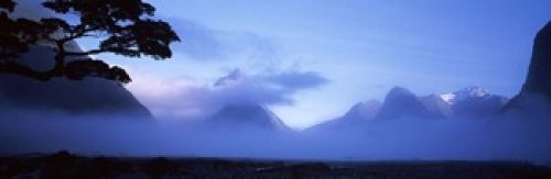 Posterazzi Fog over mountains Milford Sound Fiordland National Park South Island New Zealand Poster Print 36 x 12 Posterazzi Fog over mountains Milford Sound Fiordland National Park South Island New Zealand Poster Print 36 x 12