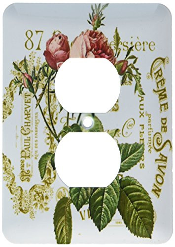 3dRose lsp_178817_6"French Pink Rose Vintage" Outlet Cover