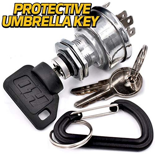 HD Switch Starter Ignition Switch Replaces John Deere EZTrak Ztrak Z225 Z235 Z245 Z255 Z425 Z435 Z445 Z465 Z625 Z645 Z655 Z665  Umbrella Key Upgrade  Free Carabiner